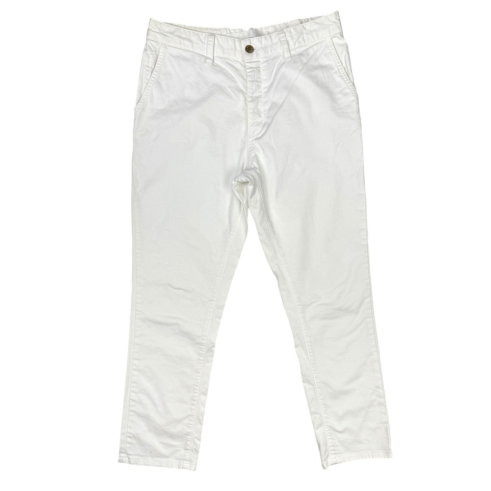 Zadig & Voltaire Eliot White Slim Pants Skull Stud Gold Button Fly EU 38 (W 30")